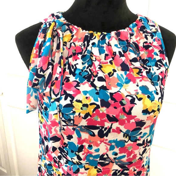 Juicy Couture Cinched Halter Floral Sleeveless Belted Midi Dress sz XS - Picture 12 of 14